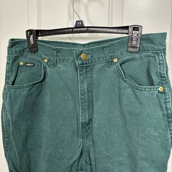 Chic Pants Womens 18 Green High Rise Tapered USA Made Vintage Y2K Classic - Picture 2 of 10
